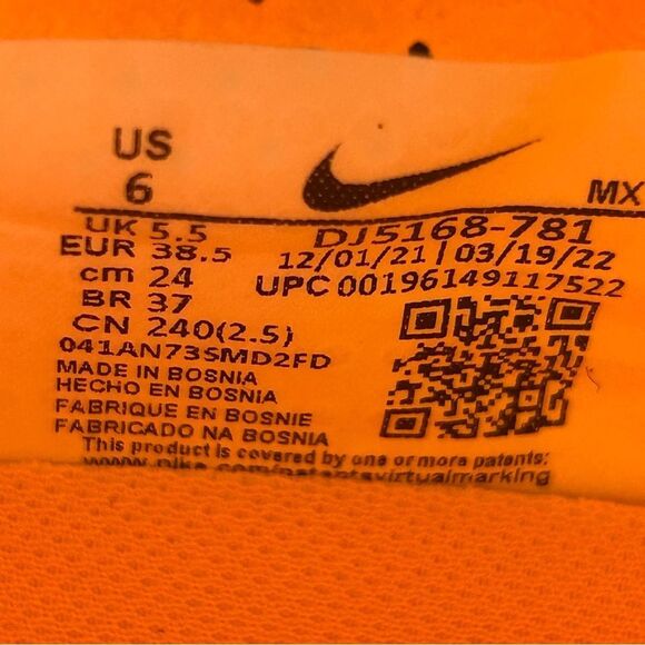 Nike Zoom Mercurial Vapor 15 Elite SG Pro Cleats Yellow Mens Size 6 DJ5168-781 - Picture 9 of 10